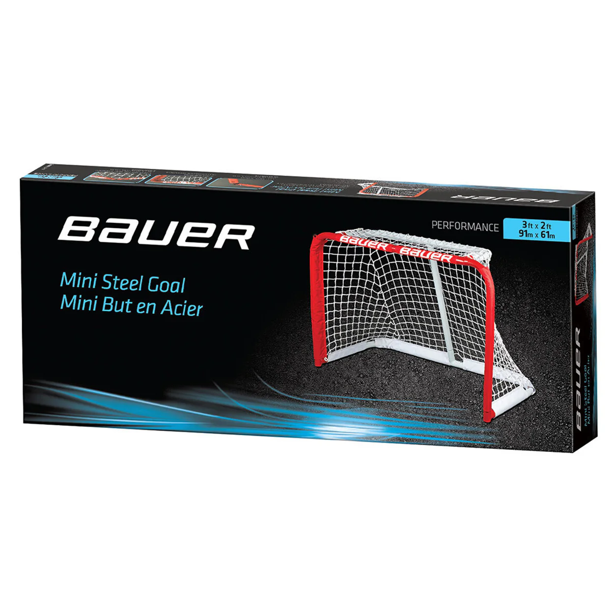 BAUER PRO STYLE MINI HOCKEY STEEL GOAL - 3' X 2' - Image 2