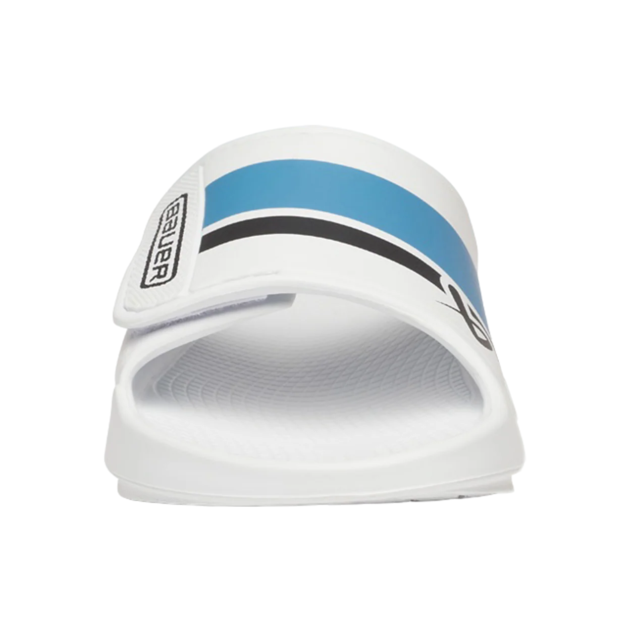 S25 BAUER OOFOS SPORT FLEX SLIDE SENIOR WHITE/BLUE - Image 4