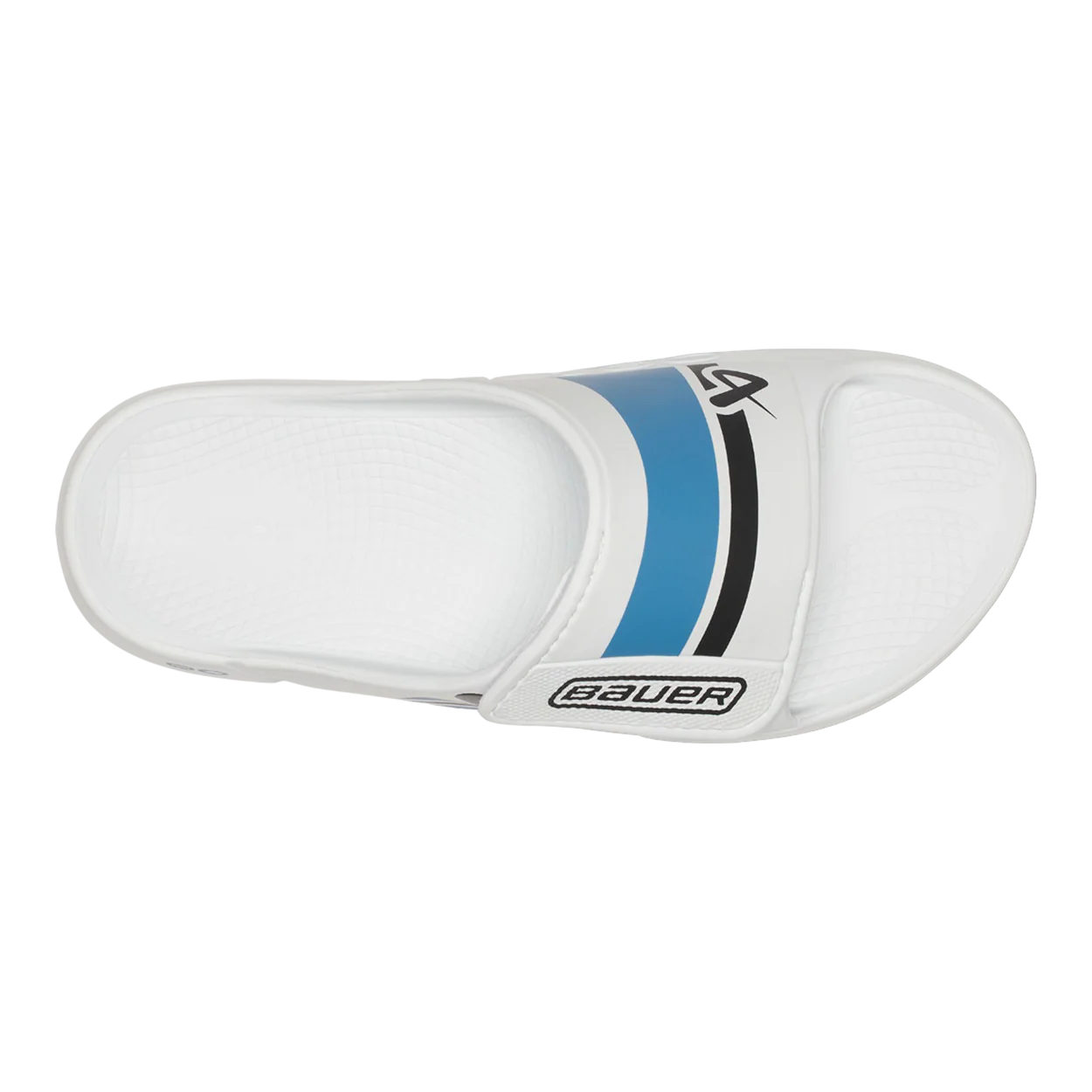 S25 BAUER OOFOS SPORT FLEX SLIDE SENIOR WHITE/BLUE - Image 7