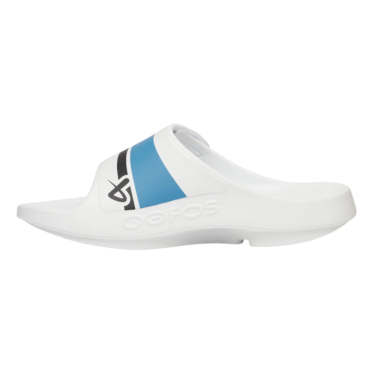 S25 BAUER OOFOS SPORT FLEX SLIDE JUNIOR WHITE/BLUE - Image 4