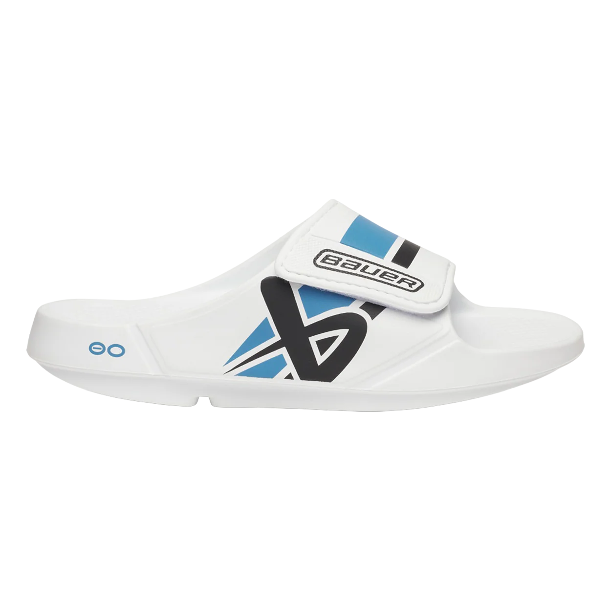 S25 BAUER OOFOS SPORT FLEX SLIDE JUNIOR WHITE/BLUE - Image 8